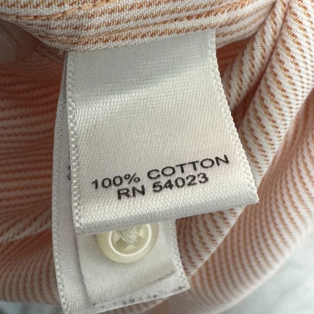 Banana Republic Dress Shirt Mens Small Pink Pinstripe‎ Non Iron Long Sleeve